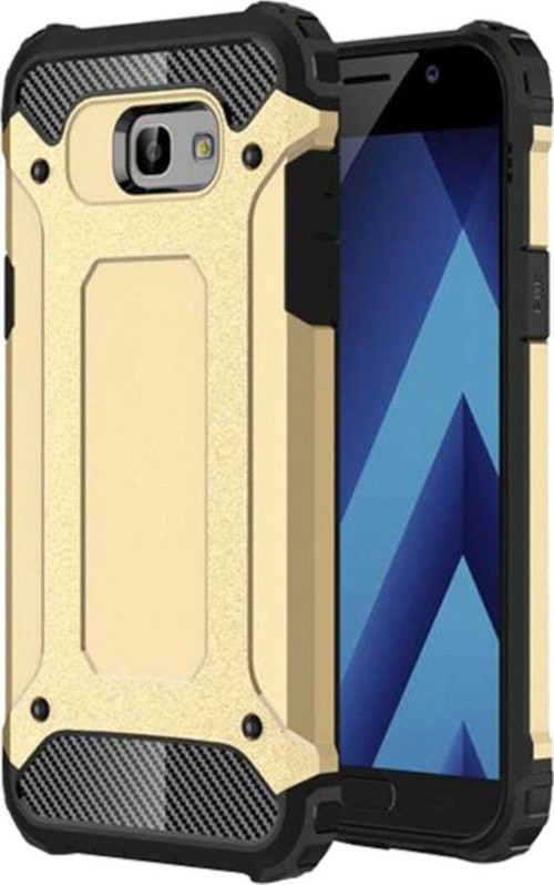 Samsung Galaxy A3 2017 Kapak Çift Katmanlı Zırh Tank Kılıf - Gold
