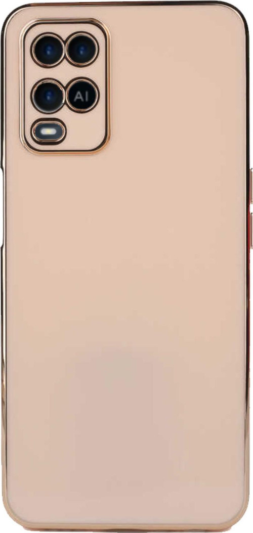 Oppo A54 4G Kapak Kamera Korumalı Lazer Kesim Lüx Silikon Kılıf - Rose Gold