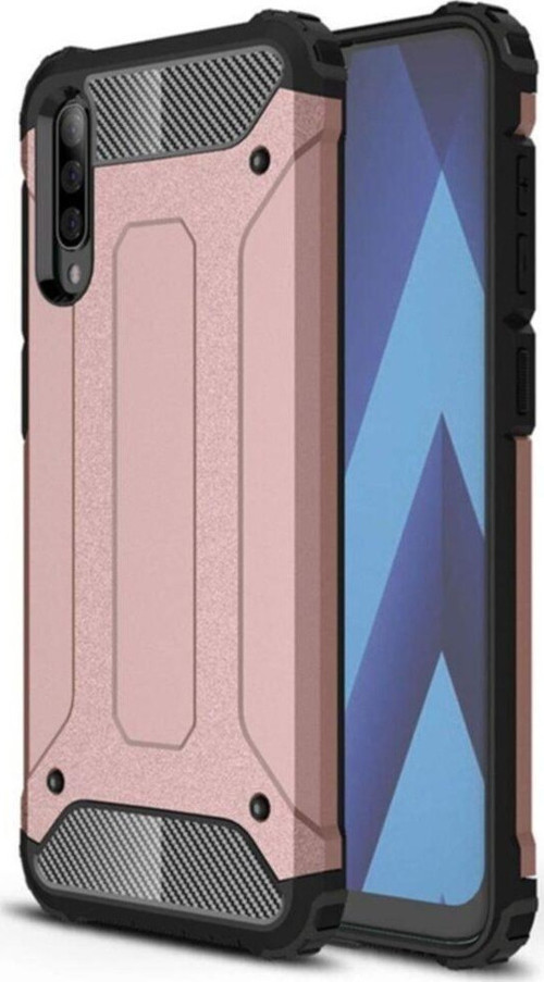 Samsung Galaxy A70 Kapak Çift Katmanlı Zırh Tank Kılıf - Rose Gold