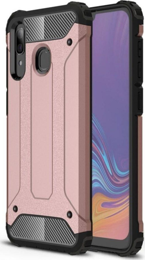 Samsung Galaxy A30 Kapak Çift Katmanlı Zırh Tank Kılıf - Rose Gold