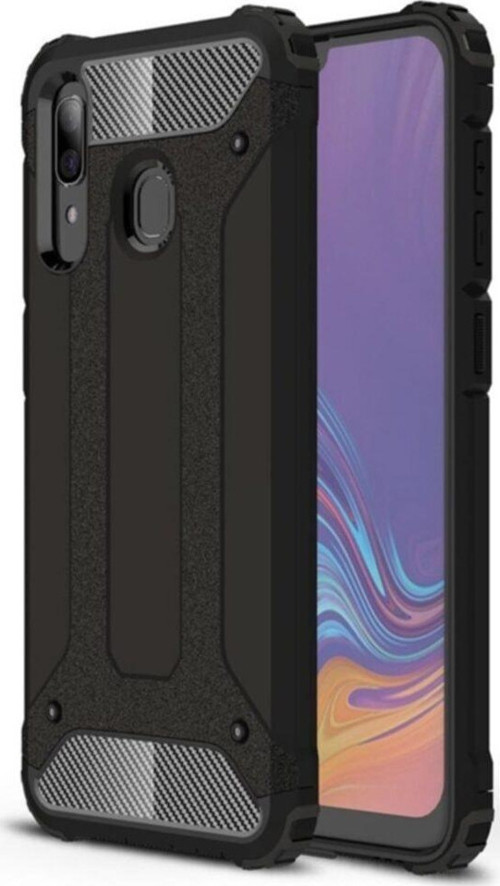 Samsung Galaxy A30 Kapak Çift Katmanlı Zırh Tank Kılıf - Siyah