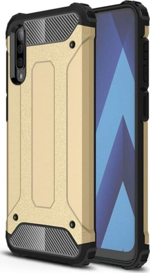 Samsung Galaxy A30s Kapak Çift Katmanlı Zırh Tank Kılıf - Gold