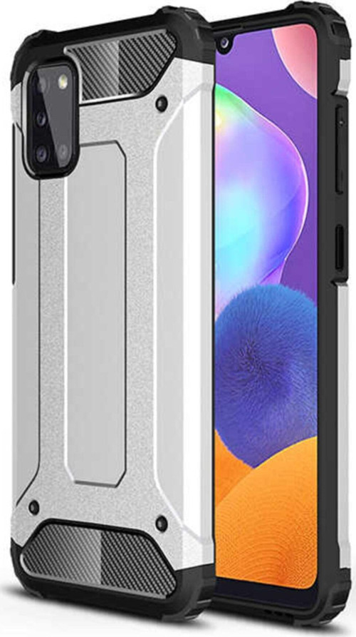 Samsung Galaxy A31 Kapak Çift Katmanlı Zırh Tank Kılıf - Gri