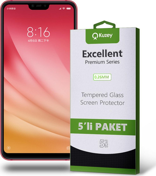 Xiaomi Mi 8 Lite Temperli Ekran Koruyucu Kırılmaz Cam Ekonomik 5'li Paket
