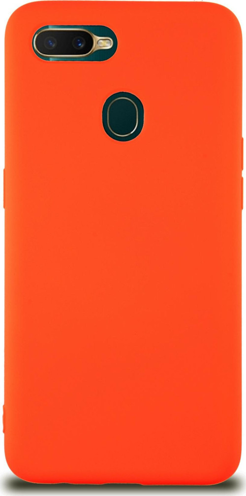 Oppo A5S Kapak İçi Kadife Lansman Silikon Kılıf - Turuncu