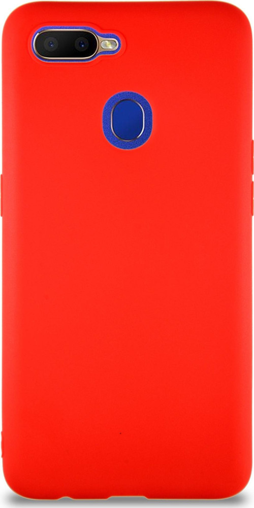 Oppo A5S Kılıf Soft Premier Renkli Silikon Kapak - Kırmızı