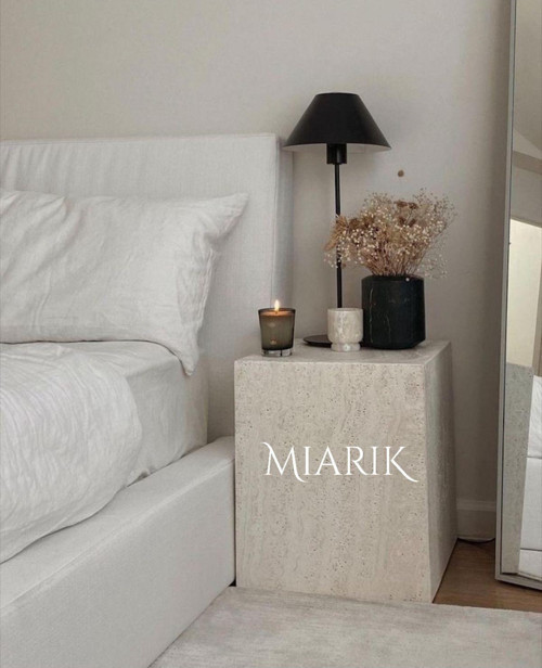 Miarik Design & Dekorasyon Traverten Mermer Kayl Yan Sehpa , Masa , Orta Sehpa , Zigon