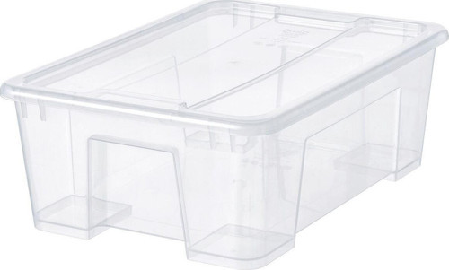Kapaklı Şeffaf Saklama Kabı 39X28X14 Cm Plastik Düzenleme Kutusu