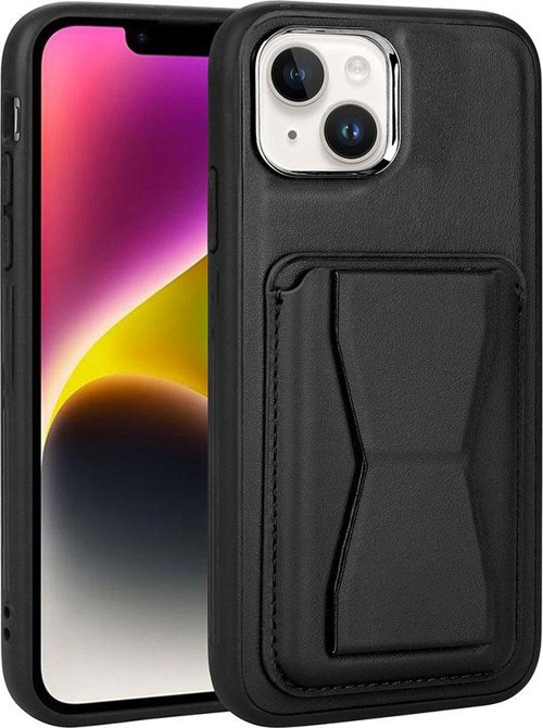 Apple iPhone 13 Kılıf Kartlıklı Standlı Pu Deri Zore Memo Kapak