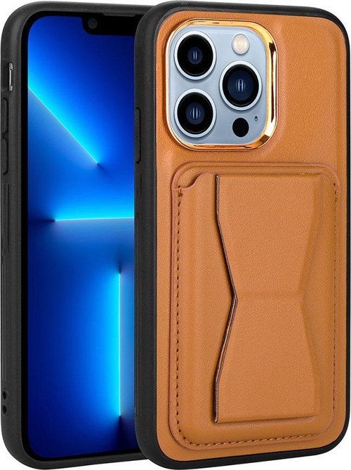 Apple iPhone 13 Pro Kılıf Kartlıklı Standlı Pu Deri Zore Memo Kapak