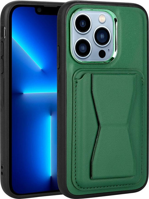 Apple iPhone 13 Pro Kılıf Kartlıklı Standlı Pu Deri Zore Memo Kapak