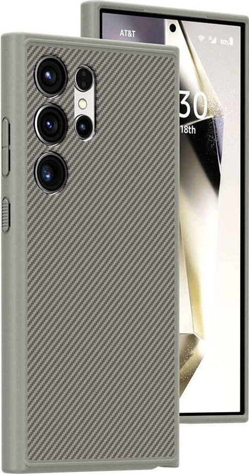 Samsung Galaxy S24 Ultra Kılıf Gizli Magsafe Şarj Özellikli Karbon Fiber Görünümlü T-Karbon Kapak