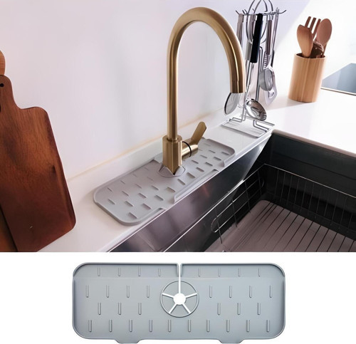 Silikon Esnek Mat Musluk Sapı Damlama Tutucu Raf Mutfak Tezgahı Sıçrama Koruma Lavabo İçin