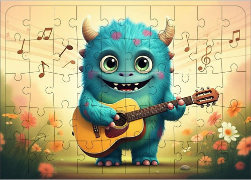 Ahşap Mdf Puzzle Yapboz Canavarın Müzik Zamanı 50 Parça 35*50 cm