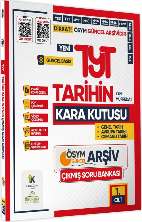 2025 YKS-TYT TARİHİN Kara Kutusu 1.Cilt ÖSYM Çıkmış Soru Havuzu Bankası K. Özetli Video/PDF Çözümlü
