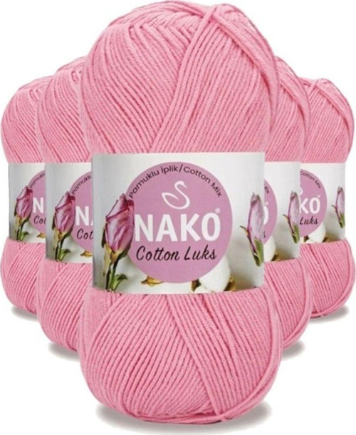 5 Adet Cotton Lüks Yelek Tunik Kazak Bluz Hırka İpi Yünü Pembe 97549