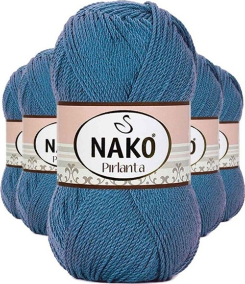 5 Adet Pırlanta Amigurumi El Örgü İpi Yünü Turkuaz 3409