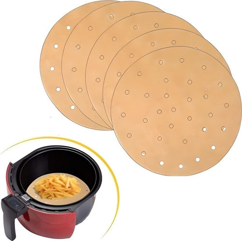 100 Adet Air Fryer Pişirme Kağıdı Tek Kullanımlık Hava Fritöz Yağ Geçirmez Yapışmaz Gıda Ya