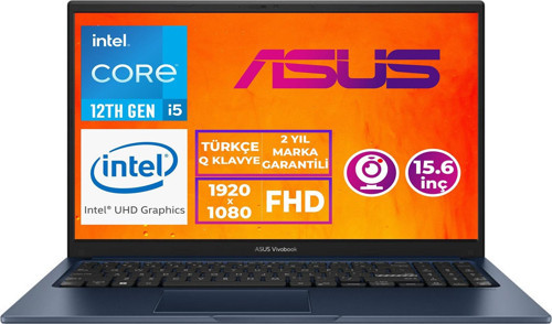 VivoBook 15 i5-1235U 8GB 256GB SSD 15.6" FHD W11P Taşınabilir Bilgisayar X1504ZA-NJ1020 010