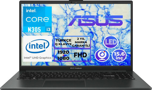 VivoBook Go 15 i3-N305 8GB 512GB SSD 15.6" FHD W11P Laptop E1504GA-NJ276 008