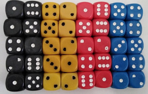 Renkli 40 Adet Oyun Okey Zarı