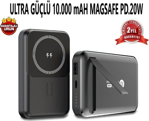 10000Mah Magsafe 15W Pd20W+Hsc22.5W Siyah Taşınabilir Pil Şarj Cihazı Powerbank