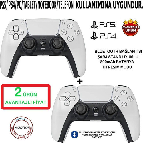 Ps5/Ps4/Pc/Tablet/Bilgisayar/Telefona Bağlanabilir Uyumlu Kol( 2 Kol Gönderilecektir.)