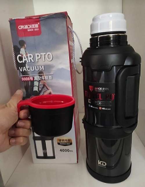 Car Pto 4 Litre 1 Adet 48 Saat Sıcak Soğuk Paslanmaz Çelik Dağcı Termos