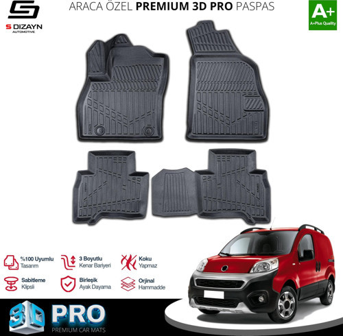Fiat Fiorino 3D Pro Havuzlu Paspas 2008-2016 A+ Kalite