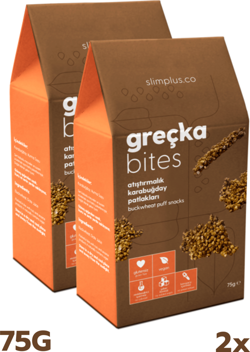 2 Paket Glutensiz Vegan Greçka Bites Atıştırmalık Kakaolu Karabuğday Lokmaları 75G