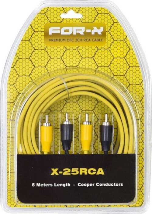 Full Bakır Profesyonel 5 Mt 2Rca 2Rca Oto Amfi Sinyal Kablosu