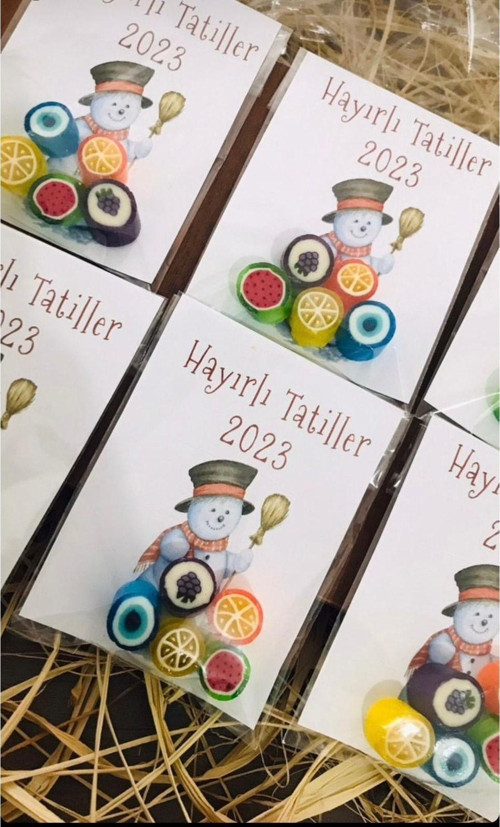 Iyi Tatiller Karne-Okul-Tatil- Hediyesi Şeker Kartı 50 Adet