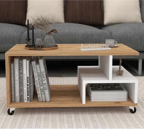 Home Enda Sultan Tekerlekli Orta Sehpa 86,5x50 cm Atlantik Çam