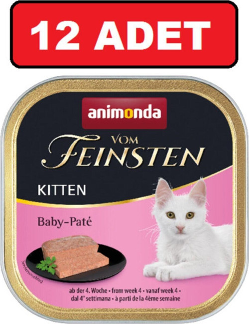 Vom Feinsten Kitten Baby Pate Ezme Yavru Kedi Karışık Konserve Yaş Mama 12 Adet 100Gr
