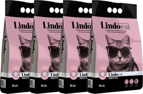 Lindo Cat Lindocat Bebek Pudralı Ince Taneli Topaklanan Kedi Kumu 5 Lt * 4 Adet