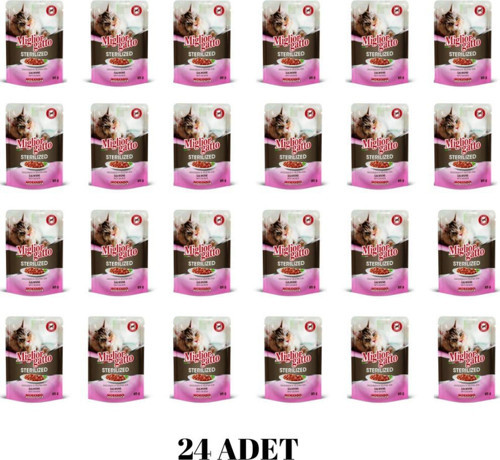 Miglior Gatto Somon&Ton Balıklı Kısır Kedi Jöleli Zarf Kedi Maması 85Gr X 24 Adet