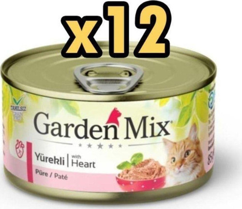 Kıyılmış Yürekli Tahılsız Konserve Kedi Maması 85 Gr X 12 Adet