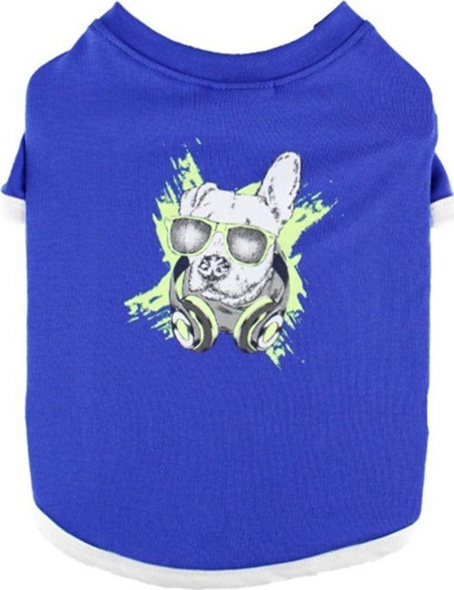 Cool Dog Neon Baskılı Mavi Kedi Köpek T-Shirt Small