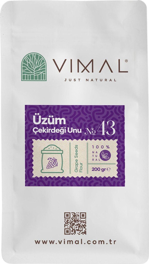 Üzüm Çekirdeği Tozu Siyah Üzüm Tam Öğütülmüş Un 200 Gr Saf Glutensiz Ve Katkısız