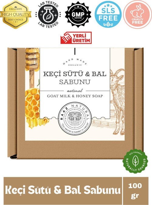 Doğal Keçi Sütü-Bal Sabunu El Yapımı Nemlendirici, Cilt Temizleme 100 Gram