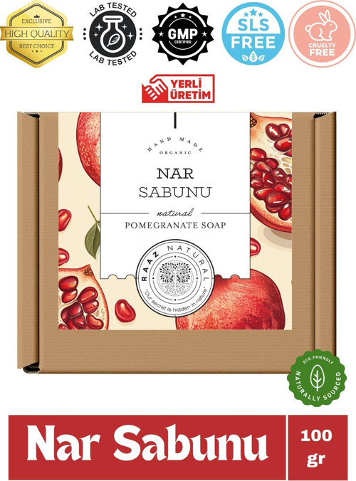 Doğal Nar Sabunu El Yapımı Nemlendirici, Cilt Temizleme 100 Gram