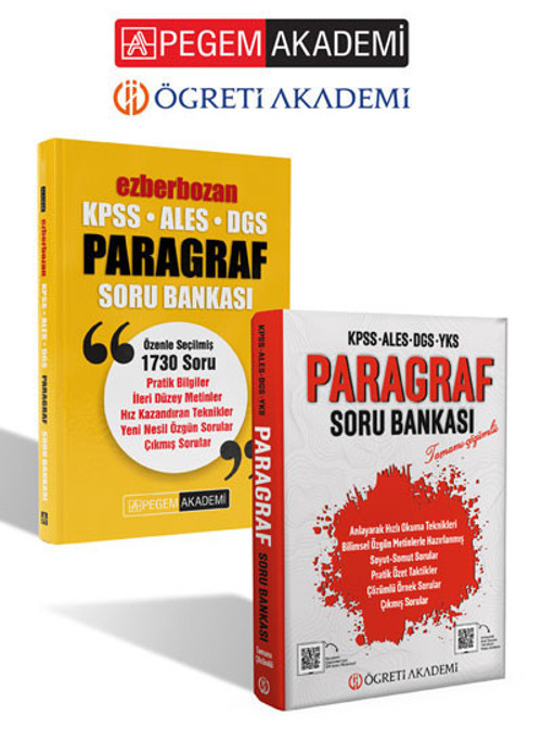 PEGEM AKADEMİ Ezberbozan KPSS ALES DGS Paragraf Soru Bankası + ÖĞRETİ KPSS ALES DGS YKS Paragraf Sor