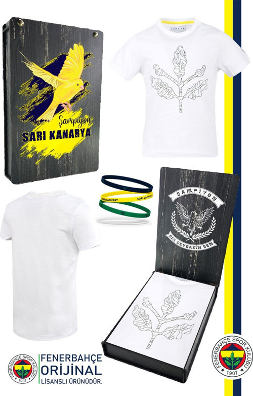 Orijinal Palamut Logo Sıfır Yaka Çocuk T-Shirt Spor Bileklik Hediyelik Set Ahşap Kutulu