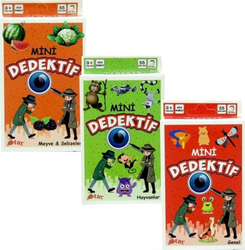 Mini Dedektif Kart Oyunları Seti Eğitici Oyun Seti Zeka Kartları Hafıza Geliştirici Oyun Seti