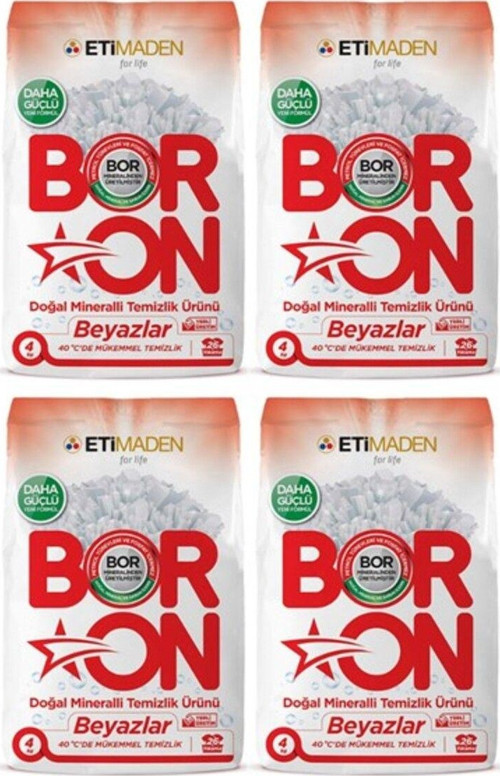 Boron Doğal Mineralli Toz Temizlik Ürünü 4 Kg - Beyazlar 4 Adet