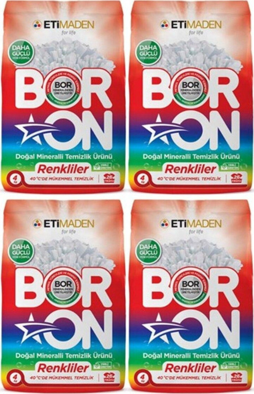 Boron Doğal Mineralli Toz Temizlik Ürünü 4 Kg - Renkliler 4 Adet
