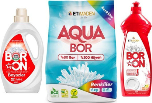 Aquabor Toz Çamaşır Deterjanı 6Kg Renkliler + Elde Bulaşık + Sıvı Beyazlar