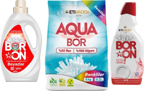 Aquabor Toz Çamaşır Deterjanı 6Kg Renkliler + Jel Bulaşık + Sıvı Beyazlar