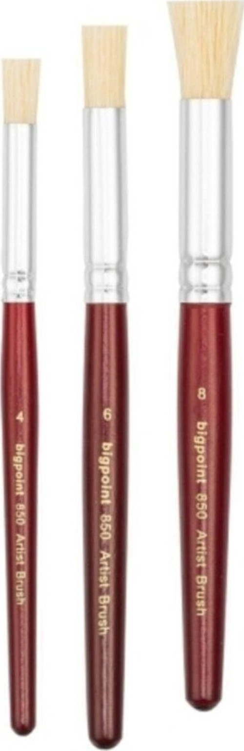 850 Serisi Doğal Kıl Tampon (Stencil) Fırçası No 4 - 6 - 8 ( 3 Lü Set ) 1 Takım