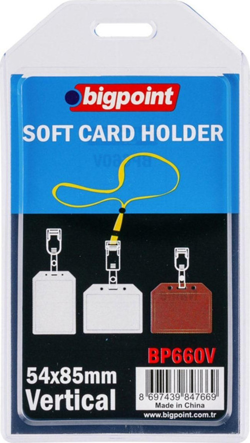 Kart Kabı Dikey Şeffaf 54X85Mm 5`Li Paket